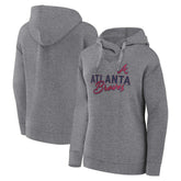 Profile Atlanta Braves Women's Plus Size Pullover Hoodie - Heather Gray Hoodies
