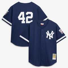 MLB Mariano Rivera New York Yankees Mitchell & Ness Cooperstown Collection Mesh Batting Practice Button-Up Jersey - Navy