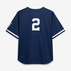 MLB Derek Jeter New York Yankees Mitchell & Ness Cooperstown Collection Mesh Batting Practice Button-Up Jersey - Navy