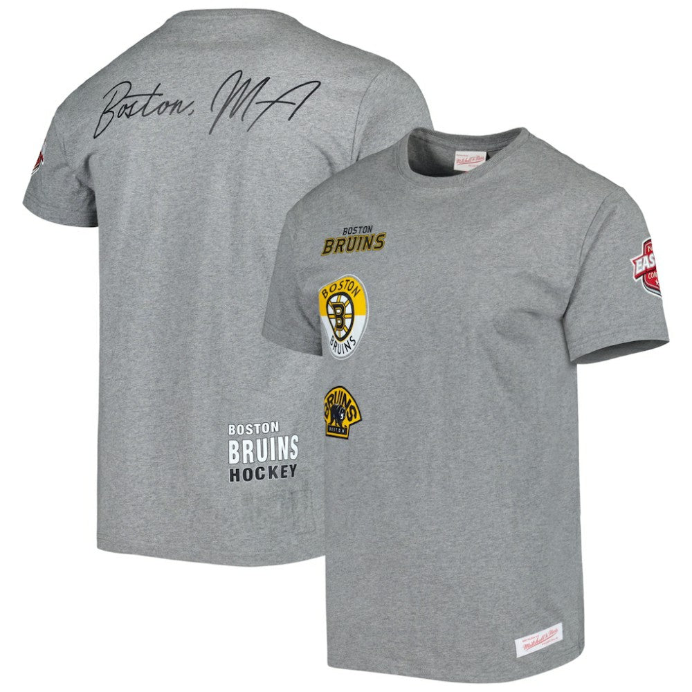 NHL Boston Bruins Mitchell & Ness City Collection T-Shirt - Heather Gray