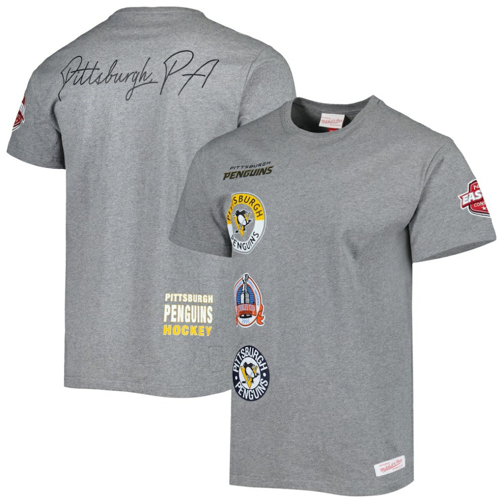 NHL Pittsburgh Penguins Mitchell & Ness City Collection T-Shirt - Heather Gray