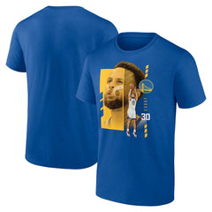Stephen Curry Golden State Warriors Player Name & Number Jump Pass T-shirt Royal