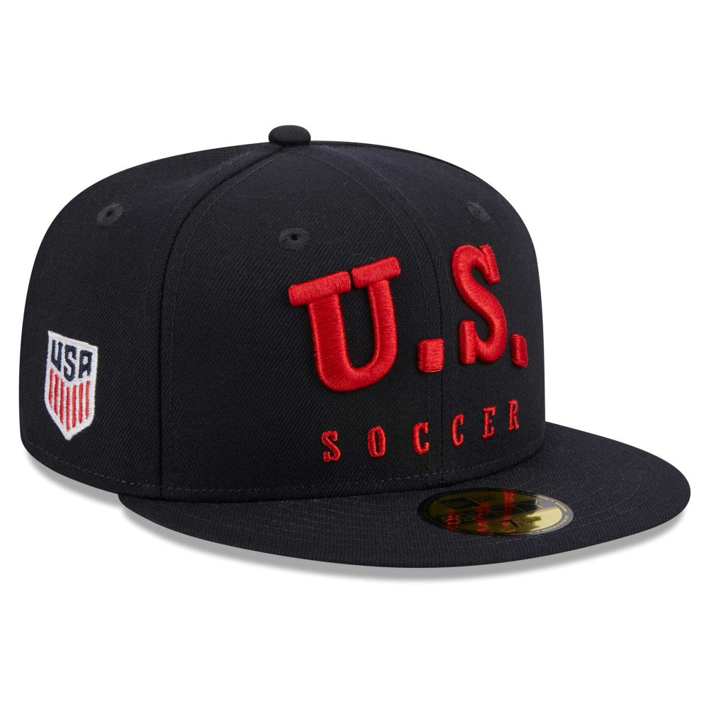 USMNT New Era Text 59FIFTY Fitted Hat Navy