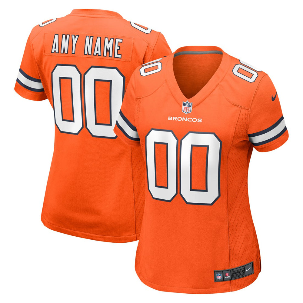 NFL Denver Broncos Women's Alternate Custom Game Jersey - Orange