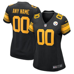 NFL Pittsburgh Steelers Women's Alternate Custom Game Jersey - Black