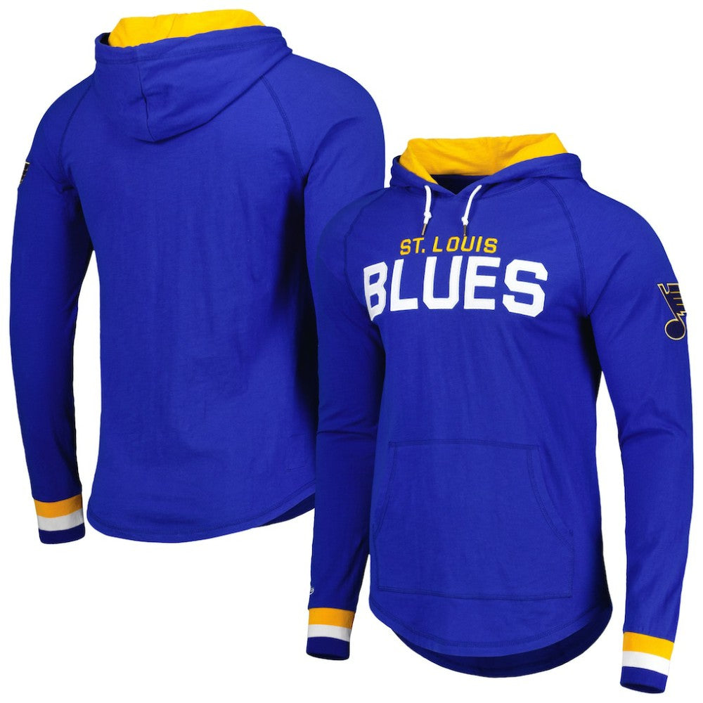 NHL St. Louis Blues Mitchell & Ness Legendary Slub Hoodie Long Sleeve T-Shirt - Blue