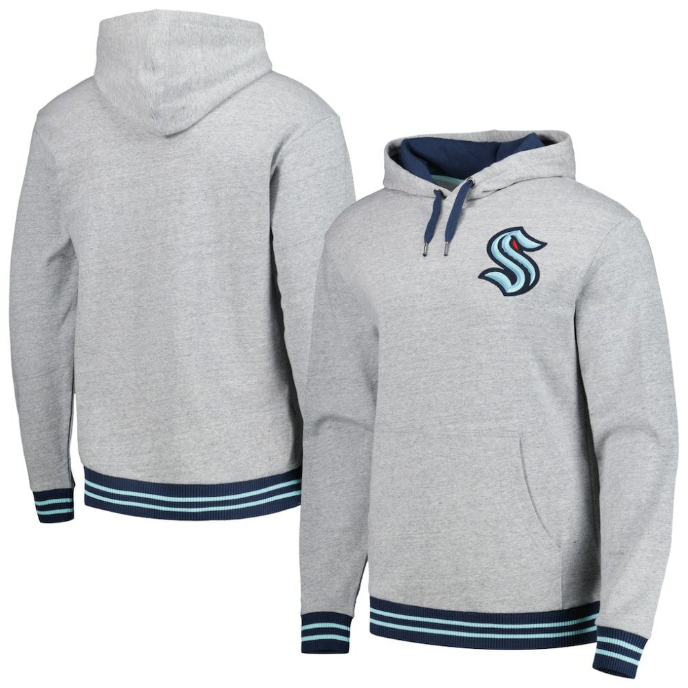 NHL Seattle Kraken Mitchell & Ness Classic French Terry Pullover Hoodie - Heather Gray