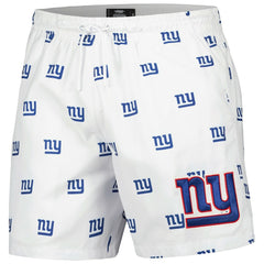 New York Giants Pro Standard Allover Print Mini Logo Shorts White