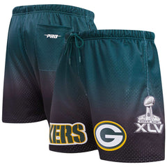 Green Bay Packers Pro Standard Ombre Mesh Shorts Black/Green
