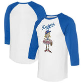 Los Angeles Dodgers Tiny Turnip Women's Babes 3/4-Sleeve Raglan T-Shirt - White/Royal T-shirts
