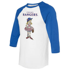 Texas Rangers Tiny Turnip Women's Babes 3/4-Sleeve Raglan T-Shirt - White/Royal T-shirts