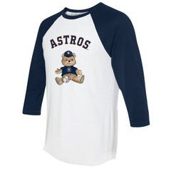 Houston Astros Tiny Turnip Women's Teddy Boy 3/4-Sleeve Raglan T-Shirt - White/Navy T-shirts