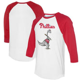 Philadelphia Phillies Tiny Turnip Women's Bronto 3/4-Sleeve Raglan T-Shirt - White/Red T-shirts