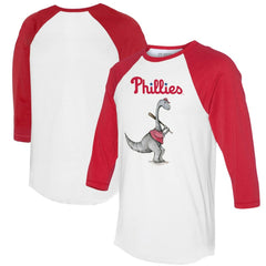 Philadelphia Phillies Tiny Turnip Women's Bronto 3/4-Sleeve Raglan T-Shirt - White/Red T-shirts