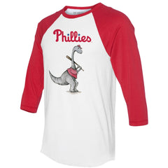 Philadelphia Phillies Tiny Turnip Women's Bronto 3/4-Sleeve Raglan T-Shirt - White/Red T-shirts