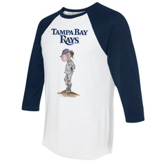 Tampa Bay Rays Tiny Turnip Women's Bubbles 3/4-Sleeve Raglan T-Shirt - White/Navy T-shirts