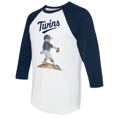 Minnesota Twins Tiny Turnip Women's Clemente 3/4-Sleeve Raglan T-Shirt - White/Navy T-shirts