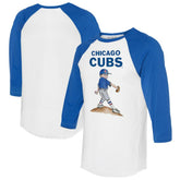 Chicago Cubs Tiny Turnip Women's Clemente 3/4-Sleeve Raglan T-Shirt - White/Royal T-shirts