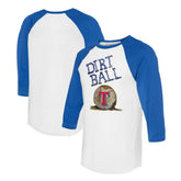 Texas Rangers Tiny Turnip Women's Dirt Ball 3/4-Sleeve Raglan T-Shirt - White/Royal T-shirts
