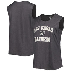 Las Vegas Raiders Women's Plus Size Tank Top Heather Charcoal