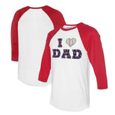 Boston Red Sox Tiny Turnip Women's I Love Dad 3/4-Sleeve Raglan T-Shirt - White/Red T-shirts