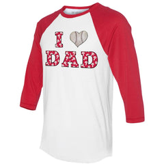 Philadelphia Phillies Tiny Turnip Women's I Love Dad 3/4-Sleeve Raglan T-Shirt - White/Red T-shirts