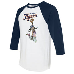 Detroit Tigers Tiny Turnip Women's Jada 3/4-Sleeve Raglan T-Shirt - White/Navy T-shirts