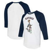 Houston Astros Tiny Turnip Women's Jada 3/4-Sleeve Raglan T-Shirt - White/Navy T-shirts