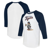 Detroit Tigers Tiny Turnip Women's Kate 3/4-Sleeve Raglan T-Shirt - White/Navy T-shirts