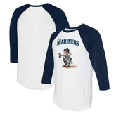 Seattle Mariners Tiny Turnip Women's Kate 3/4-Sleeve Raglan T-Shirt - White/Navy T-shirts