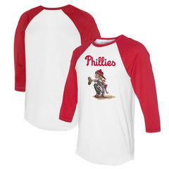 Philadelphia Phillies Tiny Turnip Women's Kate 3/4-Sleeve Raglan T-Shirt - White/Red T-shirts