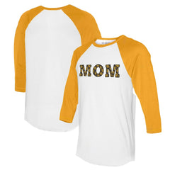 San Diego Padres Tiny Turnip Women's Logo Mom 3/4-Sleeve Raglan T-Shirt - White/Gold T-shirts