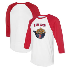Boston Red Sox Tiny Turnip Women's Nacho Helmet 3/4-Sleeve Raglan T-Shirt - White/Red T-shirts