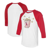 St. Louis Cardinals Tiny Turnip Women's Popcorn 3/4-Sleeve Raglan T-Shirt - White/Red T-shirts
