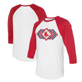 Boston Red Sox Tiny Turnip Women's Prism Arrows 3/4-Sleeve Raglan T-Shirt - White T-shirts