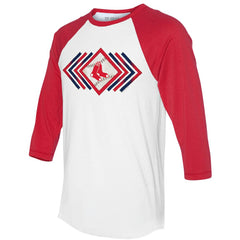 Boston Red Sox Tiny Turnip Women's Prism Arrows 3/4-Sleeve Raglan T-Shirt - White T-shirts
