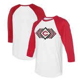 Cincinnati Reds Tiny Turnip Women's Prism Arrows 3/4-Sleeve Raglan T-Shirt - White T-shirts
