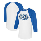 Los Angeles Dodgers Tiny Turnip Women's Prism Arrows 3/4-Sleeve Raglan T-Shirt - White T-shirts