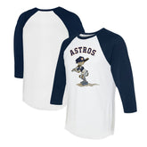 Houston Astros Tiny Turnip Women's Slugger 3/4-Sleeve Raglan T-Shirt - White/Navy T-shirts