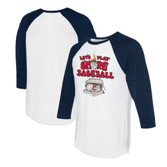 Cleveland Guardians Tiny Turnip Women's Smores 3/4-Sleeve Raglan T-Shirt - White/Navy T-shirts