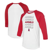 Los Angeles Angels Tiny Turnip Unisex Stacked 3/4-Sleeve Raglan T-Shirt - White/Red T-shirts