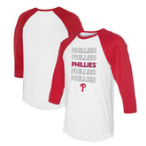 Philadelphia Phillies Tiny Turnip Unisex Stacked 3/4-Sleeve Raglan T-Shirt - White/Red T-shirts