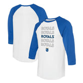 Kansas City Royals Tiny Turnip Unisex Stacked 3/4-Sleeve Raglan T-Shirt - White/Royal T-shirts