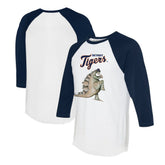 Detroit Tigers Tiny Turnip Unisex Stega 3/4-Sleeve Raglan T-Shirt - White/Navy T-shirts