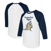 Tampa Bay Rays Tiny Turnip Unisex Stega 3/4-Sleeve Raglan T-Shirt - White/Navy T-shirts