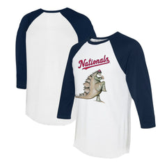 Washington Nationals Tiny Turnip Unisex Stega 3/4-Sleeve Raglan T-Shirt - White/Navy T-shirts