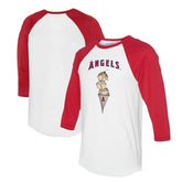 Los Angeles Angels Tiny Turnip Unisex Triple Scoop 3/4-Sleeve Raglan T-Shirt - White/Red T-shirts