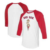 Boston Red Sox Tiny Turnip Unisex Triple Scoop 3/4-Sleeve Raglan T-Shirt - White/Red T-shirts