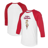 St. Louis Cardinals Tiny Turnip Unisex Triple Scoop 3/4-Sleeve Raglan T-Shirt - White/Red T-shirts