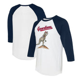 Cleveland Guardians Tiny Turnip Unisex TT Rex 3/4-Sleeve Raglan T-Shirt - White/Navy T-shirts